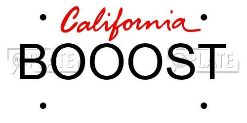 BOOOST California License Plate