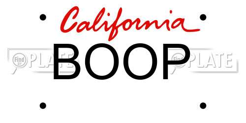 BOOP California License Plate