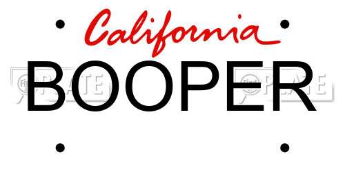 BOOPER California License Plate