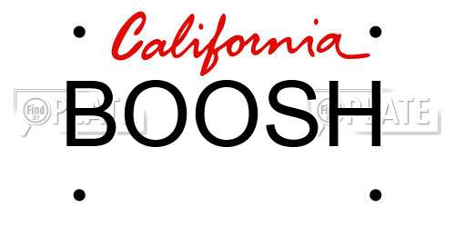 BOOSH California License Plate