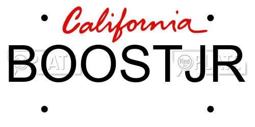 BOOSTJR California License Plate