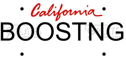 BOOSTNG California License Plate