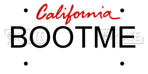 BOOTME California License Plate