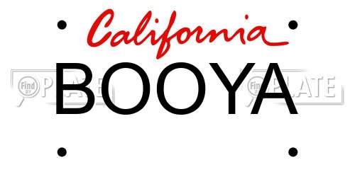 BOOYA California License Plate