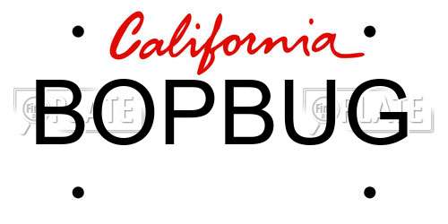 BOPBUG California License Plate