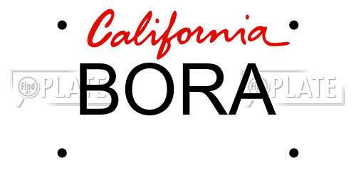 BORA California License Plate