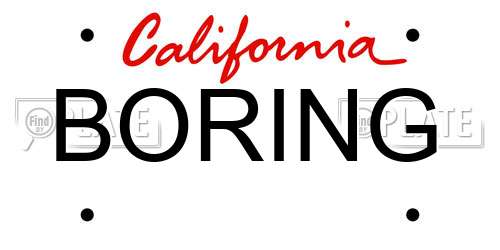 BORING California License Plate