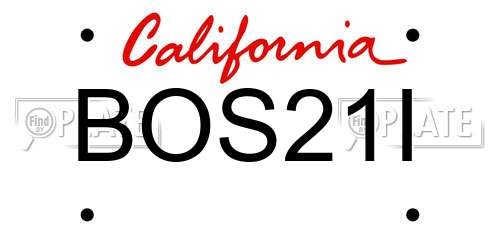 BOS21I California License Plate