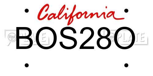 BOS28O California License Plate