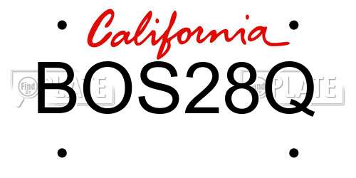 BOS28Q California License Plate