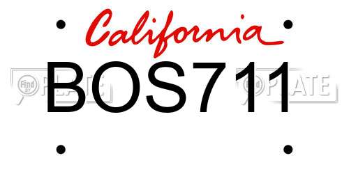 BOS711 California License Plate