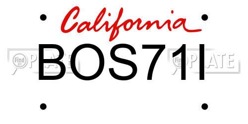 BOS71I California License Plate