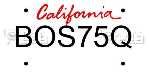 BOS75Q California License Plate