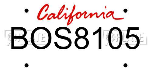 BOS8105 California License Plate