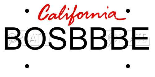 BOSBBBE California License Plate