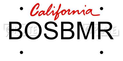 BOSBMR California License Plate