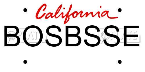 BOSBSSE California License Plate