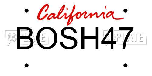 BOSH47 California License Plate