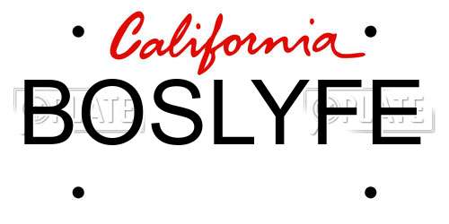 BOSLYFE California License Plate
