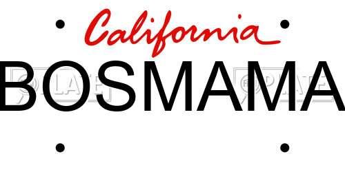 BOSMAMA California License Plate