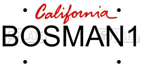 BOSMAN1 California License Plate