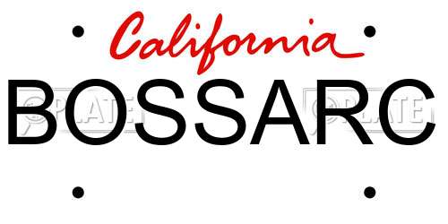 BOSSARC California License Plate