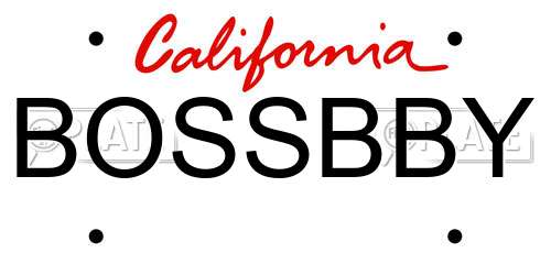 BOSSBBY California License Plate