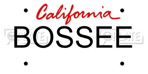 BOSSEE California License Plate