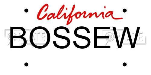 BOSSEW California License Plate