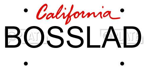 BOSSLAD California License Plate