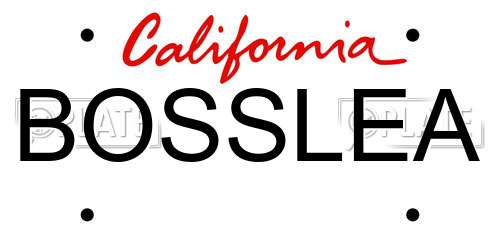 BOSSLEA California License Plate