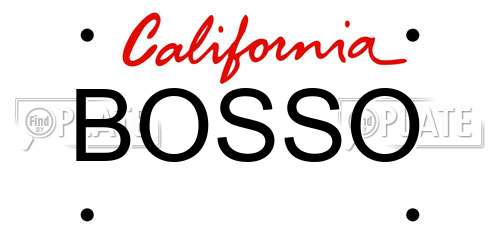 BOSSO California License Plate