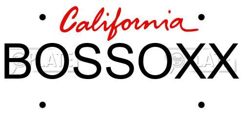 BOSSOXX California License Plate