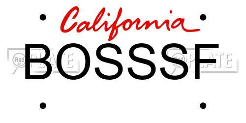BOSSSF California License Plate