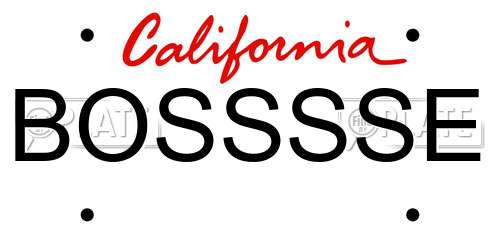 BOSSSSE California License Plate