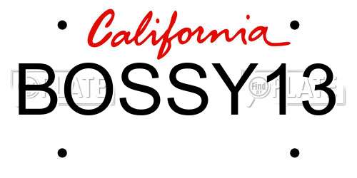 BOSSY13 California License Plate