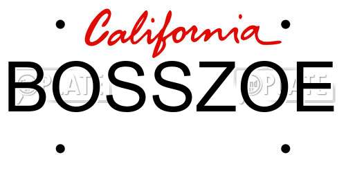 BOSSZOE California License Plate