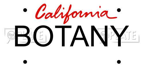 BOTANY California License Plate
