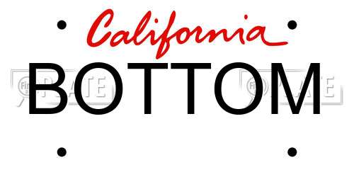 BOTTOM California License Plate