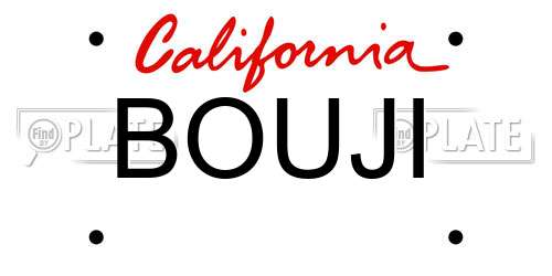 BOUJI California License Plate
