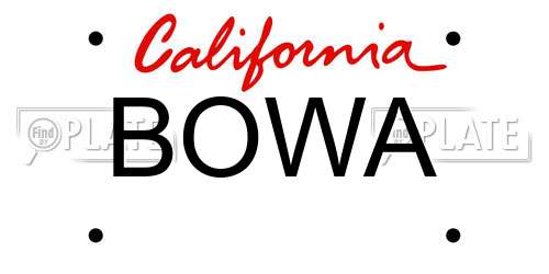 BOWA California License Plate