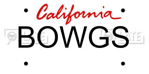 BOWGS California License Plate