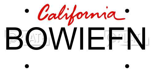 BOWIEFN California License Plate