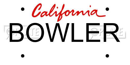 BOWLER California License Plate
