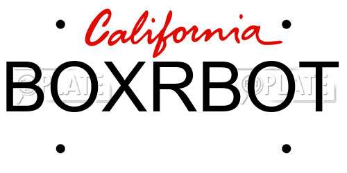 BOXRBOT California License Plate