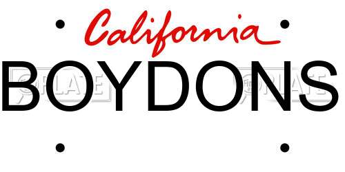 BOYDONS California License Plate