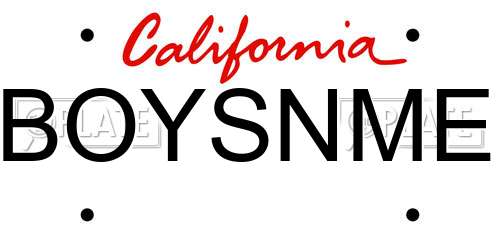 BOYSNME California License Plate
