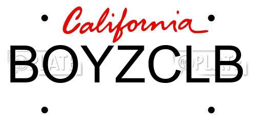 BOYZCLB California License Plate