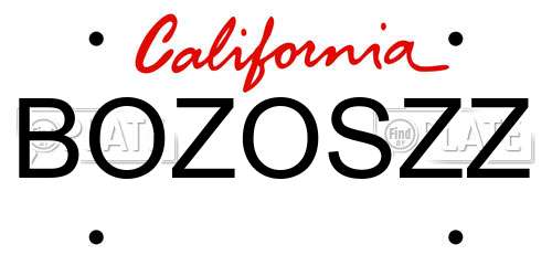 BOZOSZZ California License Plate