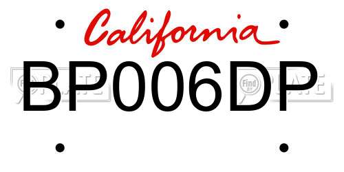 BP006DP California License Plate
